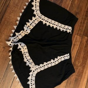 Lace trimmed shorts